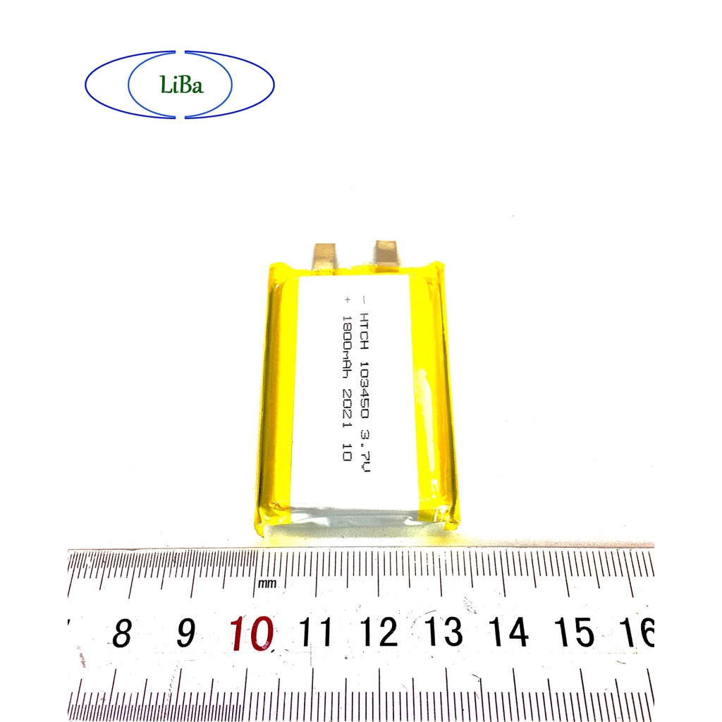 Pin Lithium Polyme  3.7V 1800mAh 10X34X50 mm - LiBa