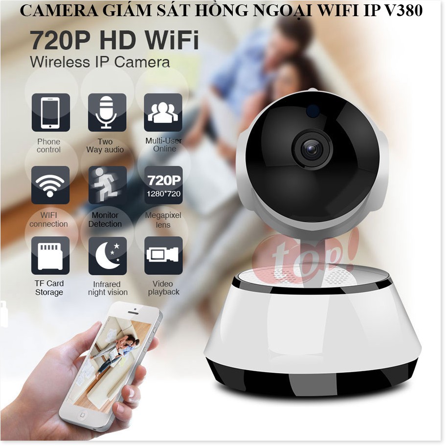 Camera Giám Sát Wifi V380 ✔Chính Hãng✔️ Kết nối không dây qua điện thoại, Đàm thoại 2 chiều, Xoay 360.