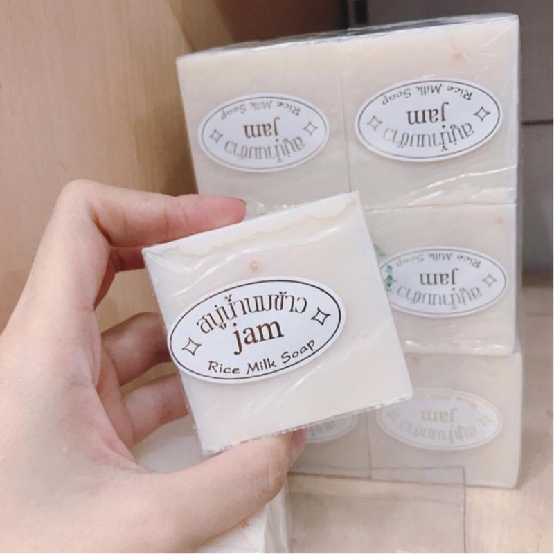 (01 bánh) Xà phồng sữa cám gạo Thái Lan Rice Milk Soap Jam - sale.top