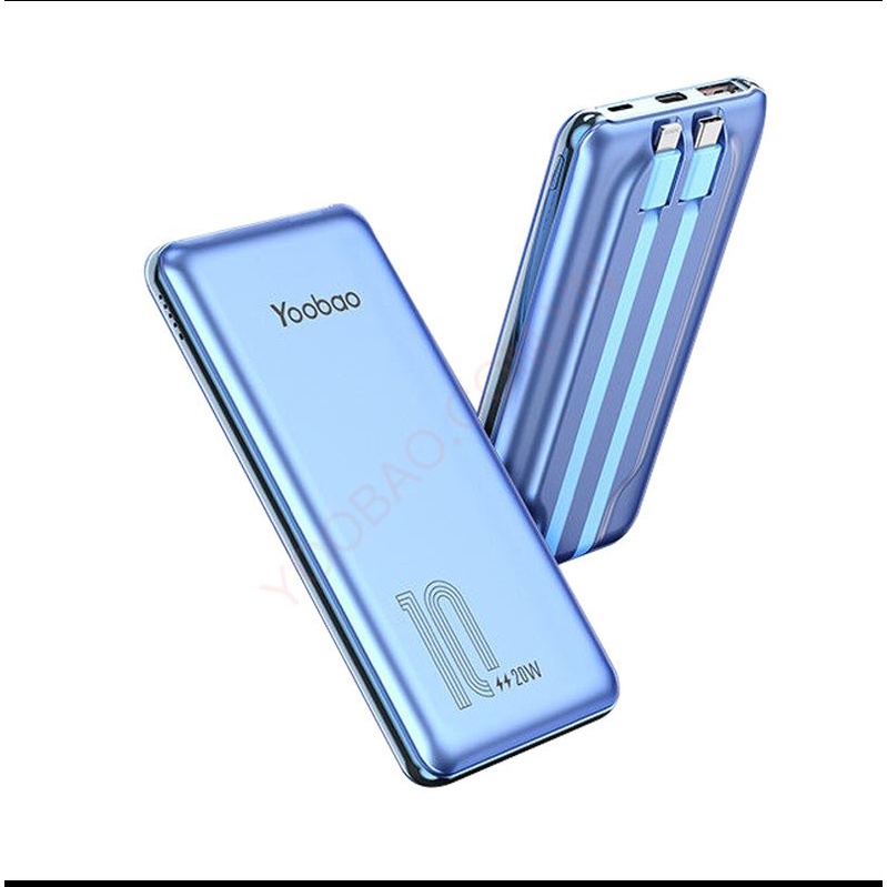 Sạc dự phòng YOOBAO LC2 20W 10000mAh hỗ trợ sạc nhanh PD có sẵn dây sạc  phù hợp mọi điện thoại