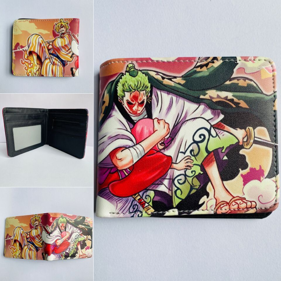 Ví làm từ da PU in hoạt hình one piece cá tính cho nam