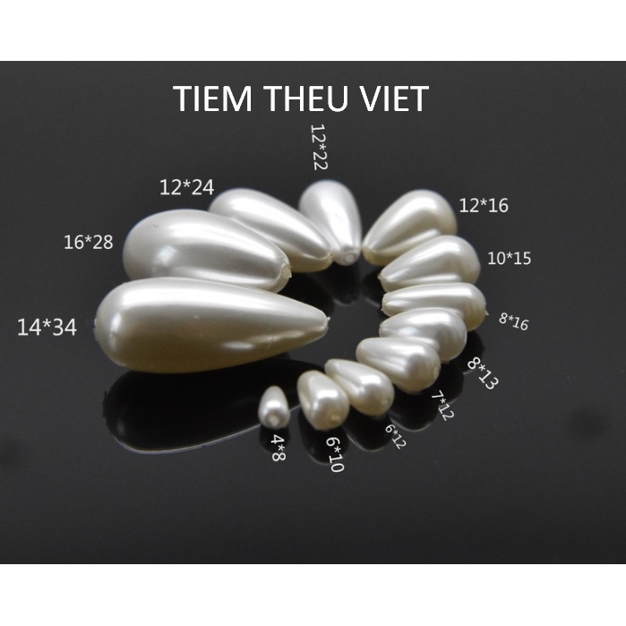 Hạt Giọt Lệ Tiệm Thêu Việt Phụ Kiện Handmade size 6*10
