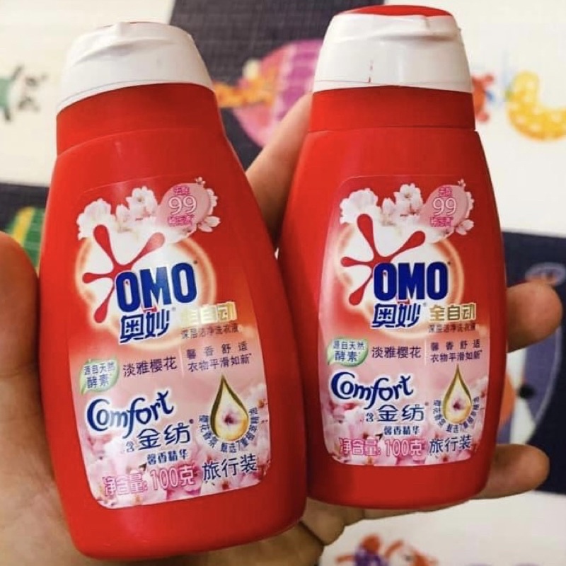 Nước giặt omo Hoa Anh Đào (Chai nhỏ dùng thử 100g)
