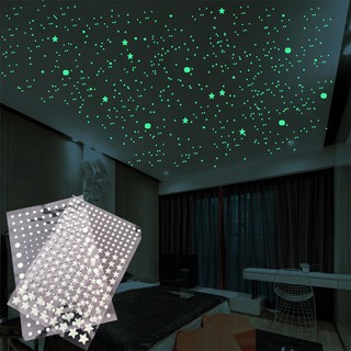 3D Stars Glow In The Dark Luminous Fluorescent Wall Stickers Kids Bedroom