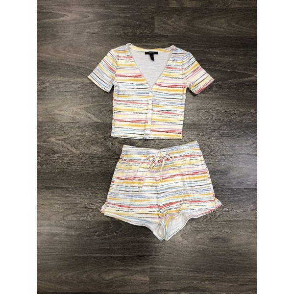 Set thun F21 áo cài nút và short | BigBuy360 - bigbuy360.vn