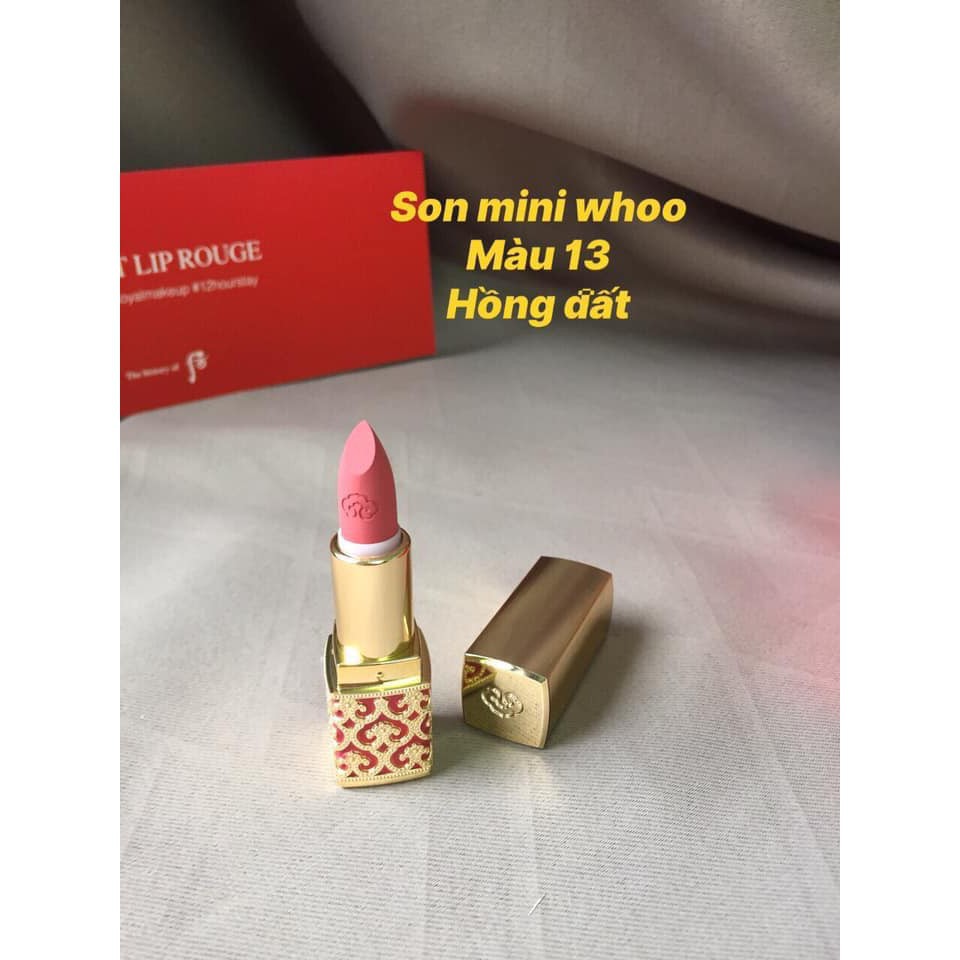 Xả hàng Son lì Hoàng cung Whoo Velvet Lip Rouge mini màu 13 hồng nude (Pink beige)/ món quà ý nghĩa/ Ohui chính hãng