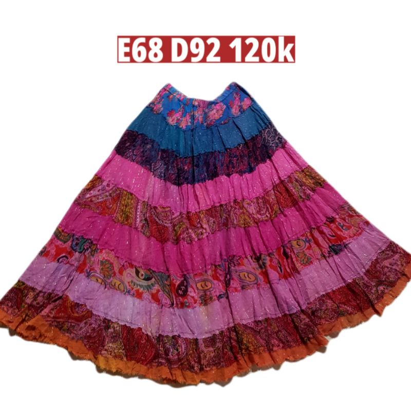 Chân váy dài Boho thổ cẩm sale đg 120k