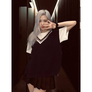 Áo gile len cổ V giống Blackpink Rose thời trang