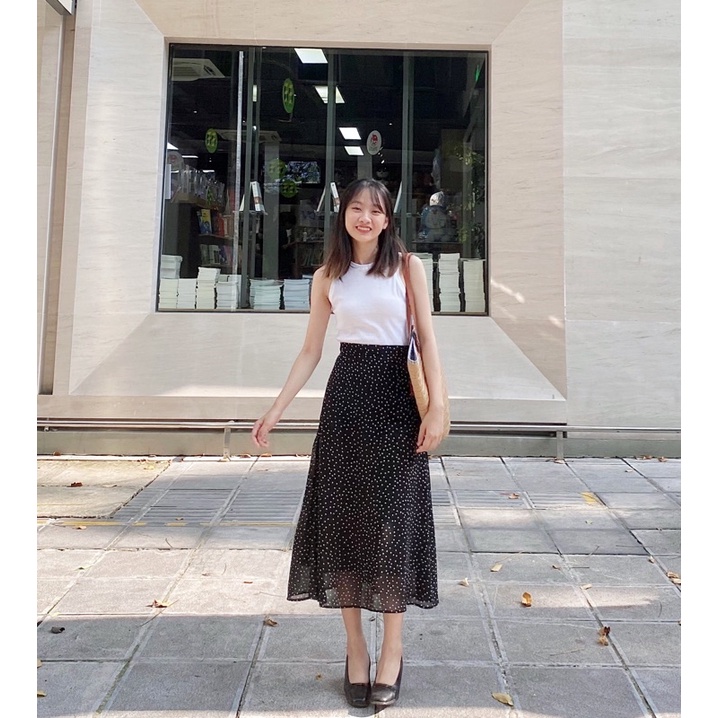 Chân váy voan hoa thiết kế Ma Vie