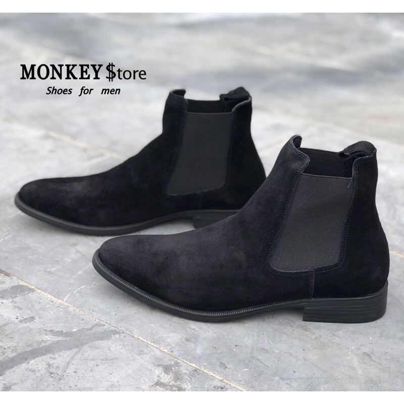 Giày Chelsea boot nam Da lộn thời trang nam - Mã MK03 ( Ảnh và video chi tiết - Có tặng lót tăng chiều cao )