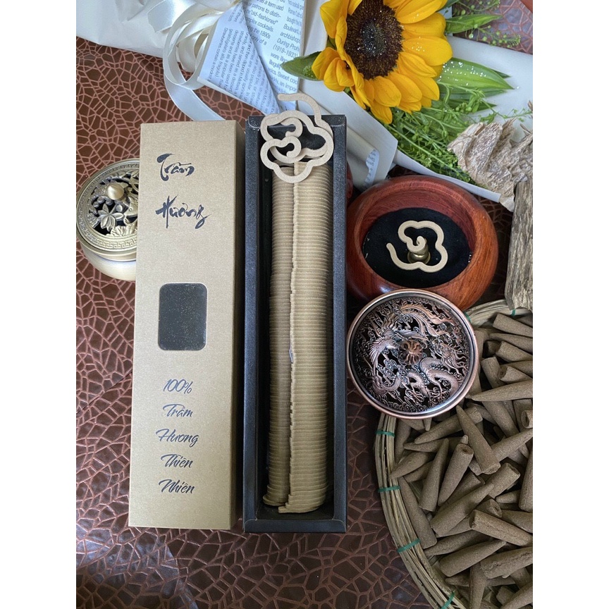 NHANG TRẦM THƯ GIÃN CAO CẤP VÂN MÂY hộp 36 khoanh, mỗi khoanh cháy trong 1.5h hương thanh nhẹ, dịu ngọt từ trầm tự nhiên