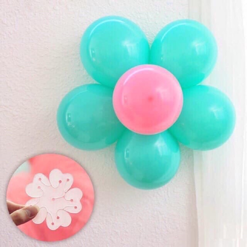 Miếng nhựa kẹp hình hoa 5 cánh bóng bay trang trí sinh nhật