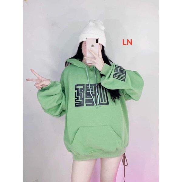 Áo hoodie ma trận in tay mũ LN11