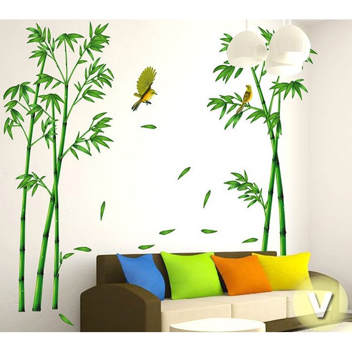 Decal dán tường Cây tre