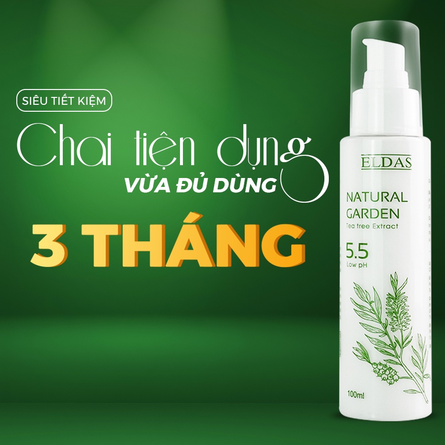 Sữa Rửa Mặt Dịu Nhẹ Eldas, Dành Cho Da Mụn Tinh Chất TRÀM TRÀ KHỔ QUA Ngừa Mụn Cho Da Nhạy Cảm Không Chứa Xà Phòng 100ml