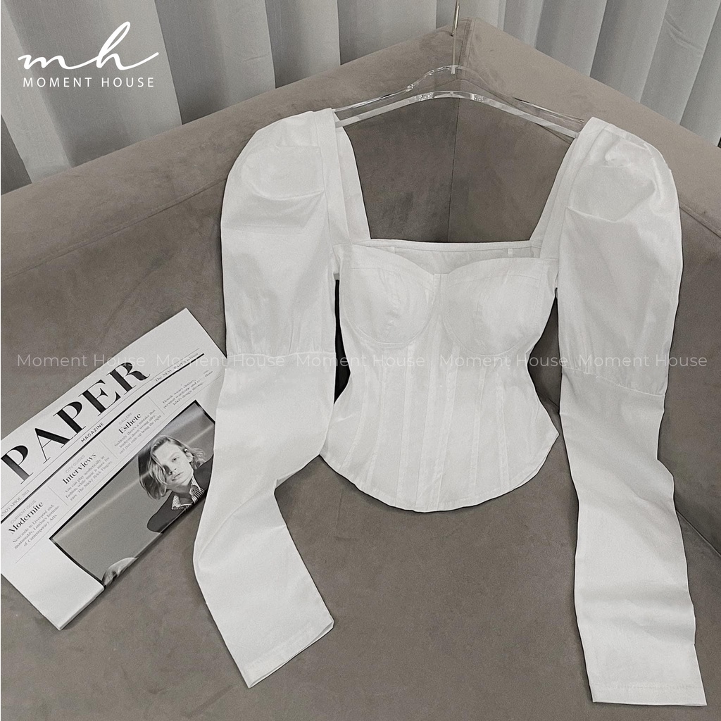Áo tay dài có mút ngực, có nẹp eo như corset hack eo, size SM hàng có sẵn