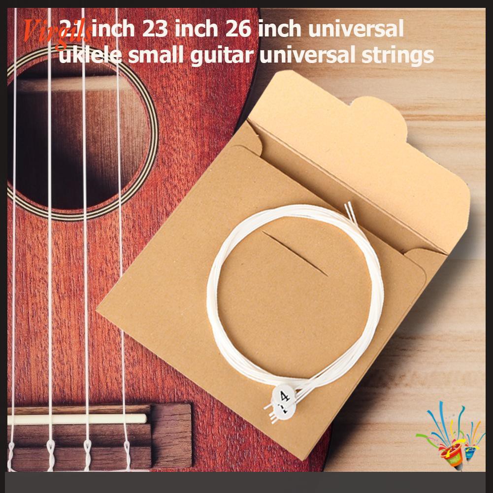 Set 4 Dây Đàn Ukulele 21 23 26 Inch Màu Trắng