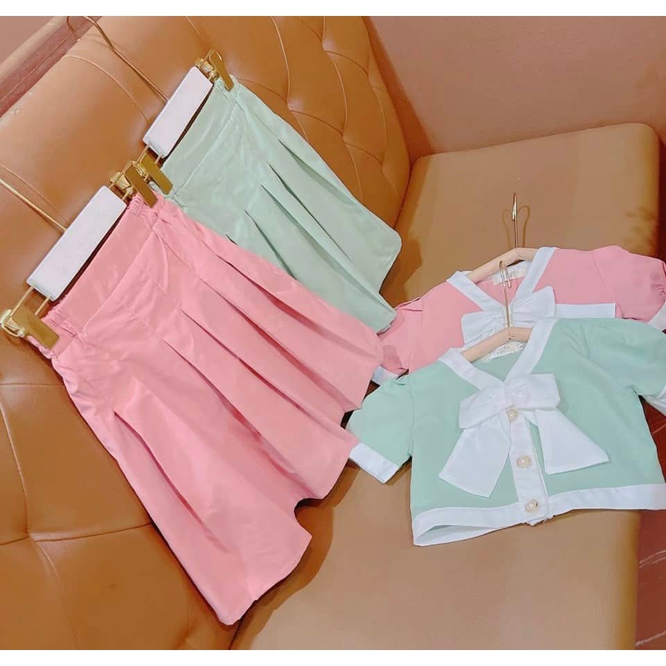 Sét váy nơ lạ mắt cho bé gái 20-33kg