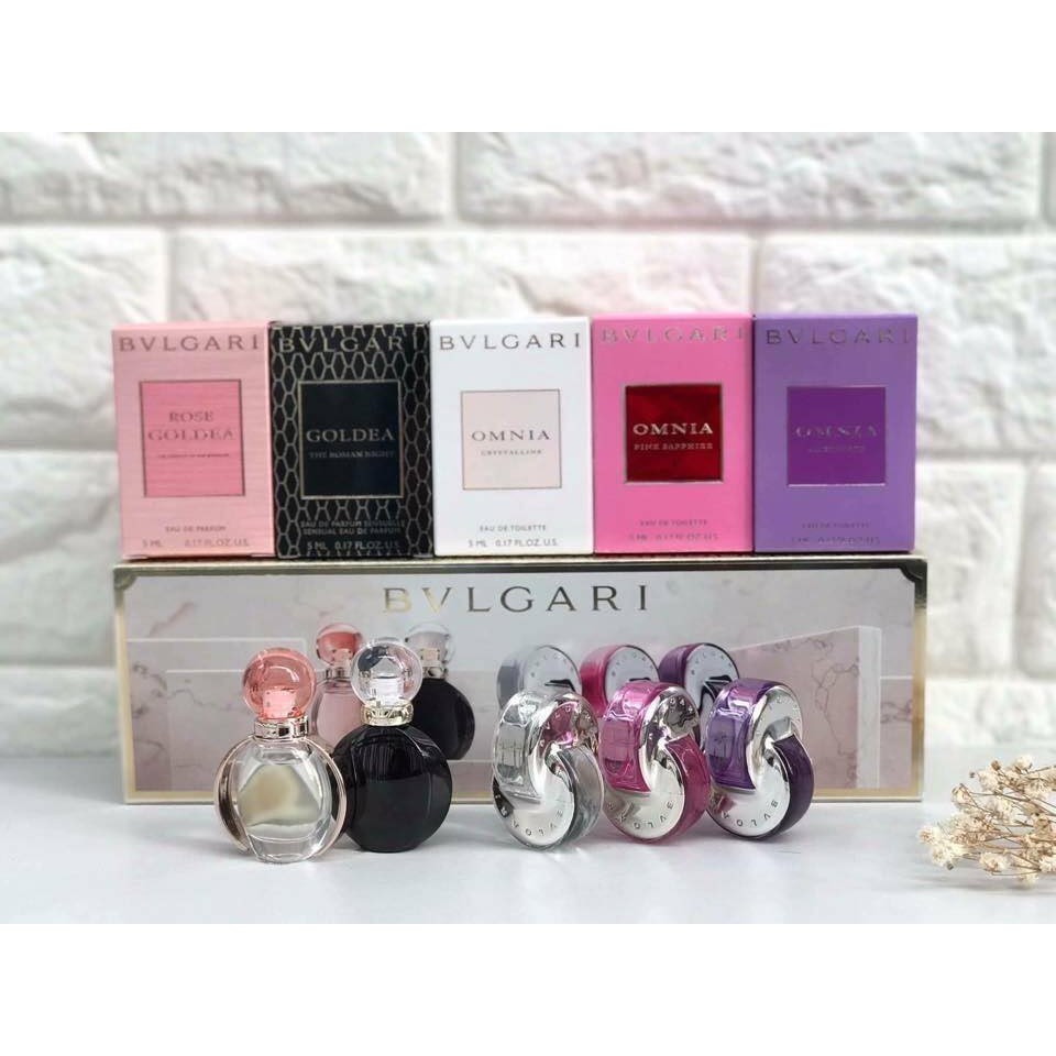 Gift Set Nước Hoa Nữ 5 Chai Mini Bvlgari The Women’s Gift Collection (5 mùi) | Thế Giới Skin Care