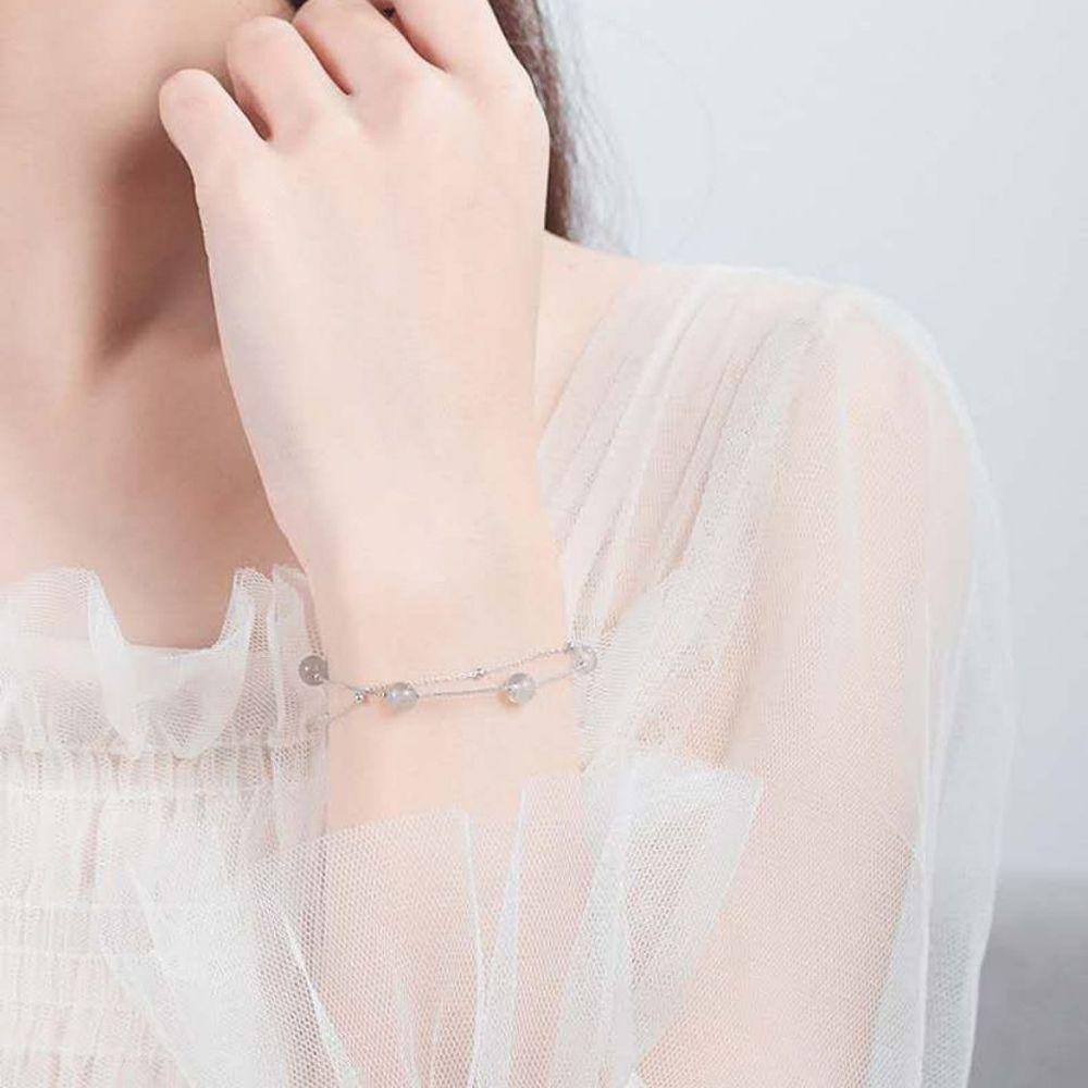 Vòng Tay Chuỗi Hạt Labradorite May Mắn Sáng Tạo Cho Nữ|Vòng Đeo Tay Dạng Nhẫn