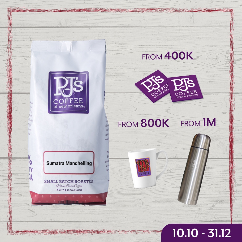 Cà Phê Arabica  PJ’s Coffee Sumatra Mandheling Rang Vừa – 454g | BigBuy360 - bigbuy360.vn