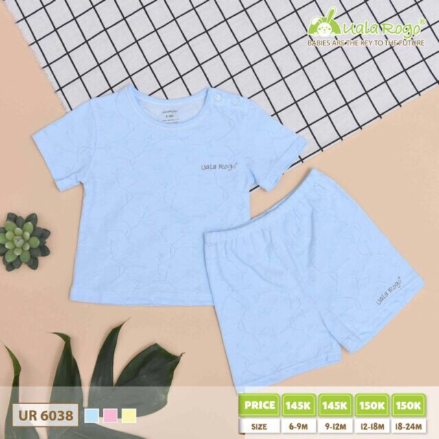 Ualarogo - Bộ cài vai vải xước ualarogo cho bé trai/bé gái từ 6 tháng đến 4 tuổi