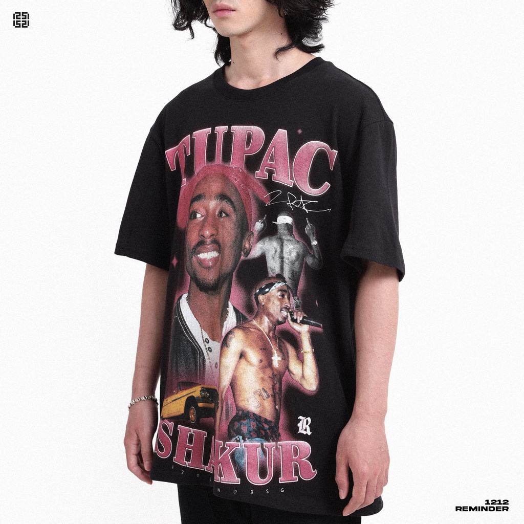 Áo Thun "TUPAC SHAKUR" Đen 100% Cotton REMINDER Brand chính hãng