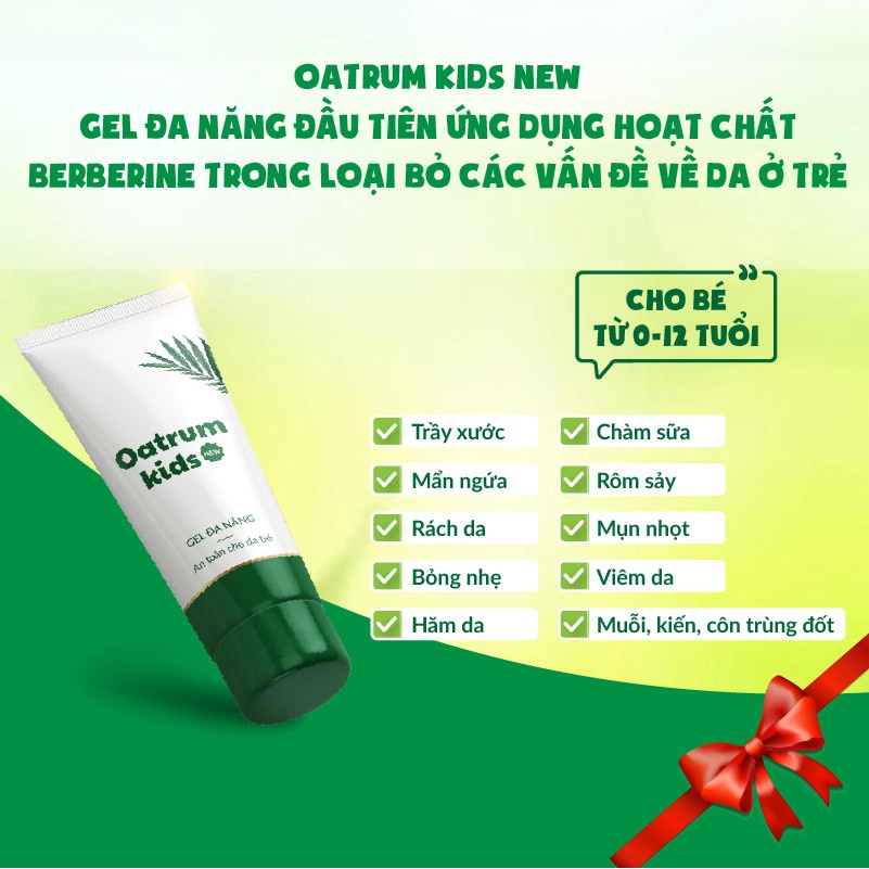 Gel bôi da đa năng Oatrum Kids New - bé hết trầy xước, rách da, bỏng, côn trùng đốt, hăm, chàm sữa