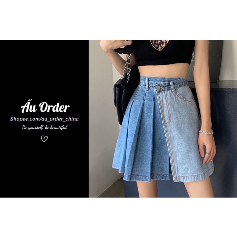 Chân váy jeans phối màu cá tính Bigsize đến 100kg