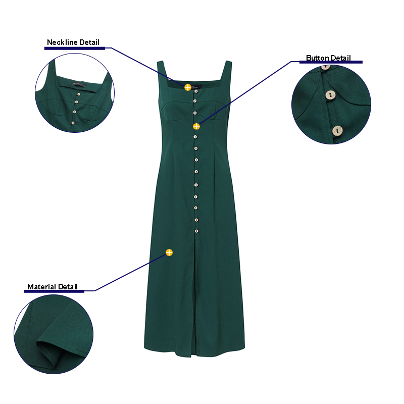 Đầm Zanzea Dáng Dài Hai Dây Cổ Vuông Xẻ Tà Gợi Cảm Thời Trang Cho Phụ Nữ