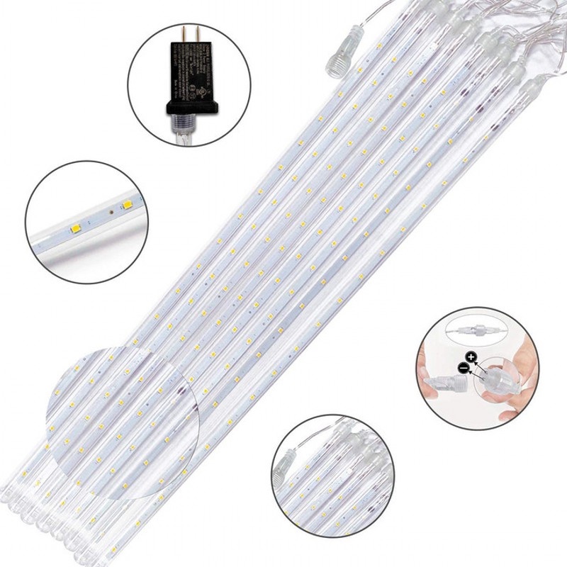 Set 8 Dây Đèn LED Sao Băng Dạng Treo Trang Trí Sân Vườn / Tiệc Giáng Sinh