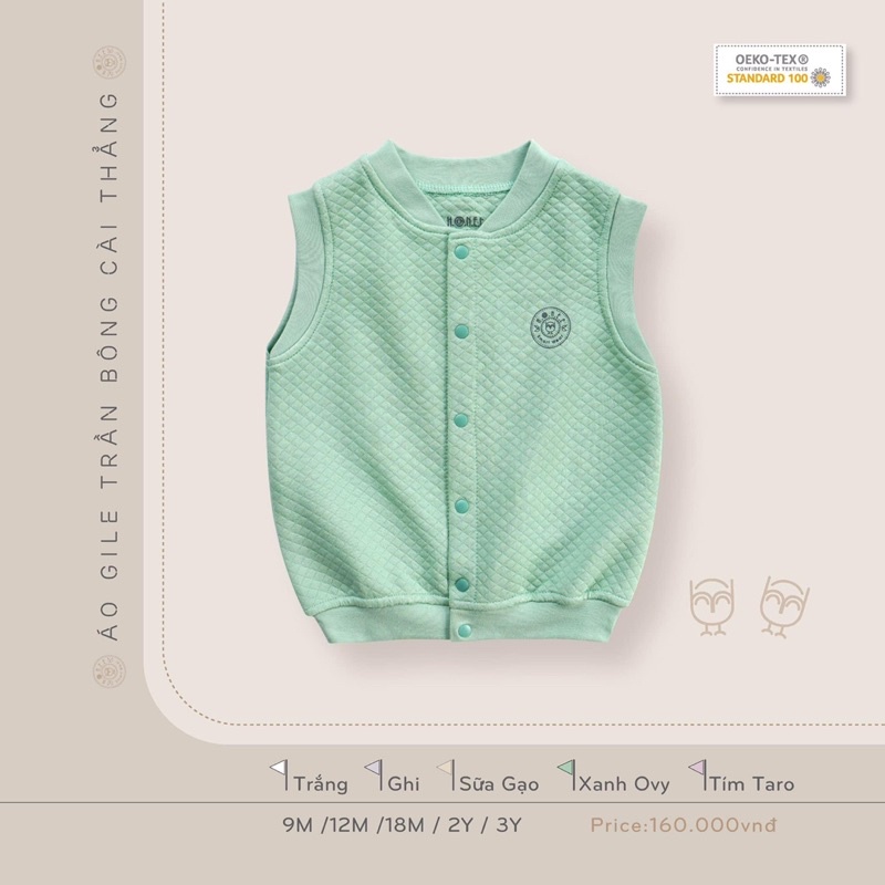 Gile chần bông cài thẳng siêu xinh mềm, màu sắc tươi tắn cho bé