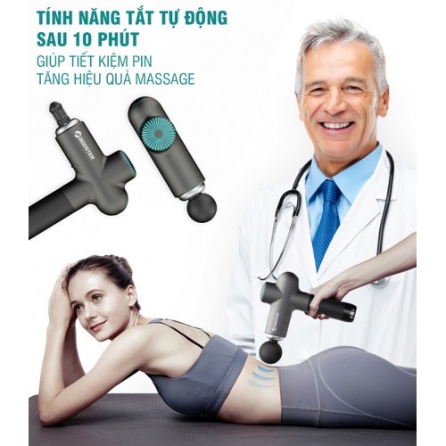 Súng massage giãn cơ Ai Booster Lightsaber 4 chế độ, 5 tốc độ, 126W - Hàng cao cấp tặng đế sạc