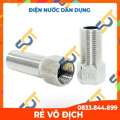 Lơ 1/2 (21) inox dài 5cm & 7cm - Ren trong ren ngoài (Inox pipe fitting Adaptor female to male)