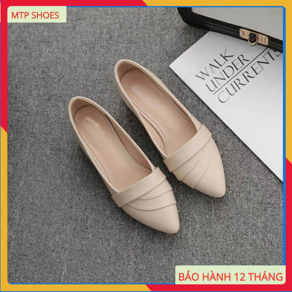 Giày búp bê nữ ❤FREESHIP❤ giày công sở nữ đế vuông 2cm chất da lỳ cao cấp siêu mềm - BB01