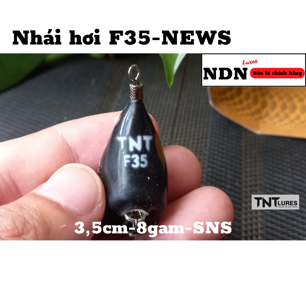 Mồi lure NHÁI HƠI F35 TNT Lures, mồi giả câu cá lóc 3,5cm-8gam-action chìm NEWS TITAN