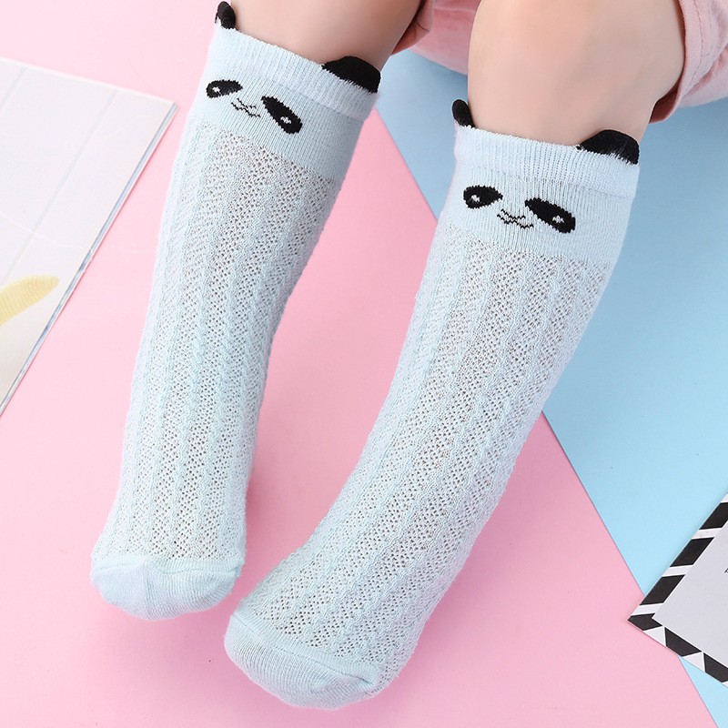 Vớ cotton cổ cao mềm mịn trang trí hoạt hình dễ thương cho bé gái sơ sinh