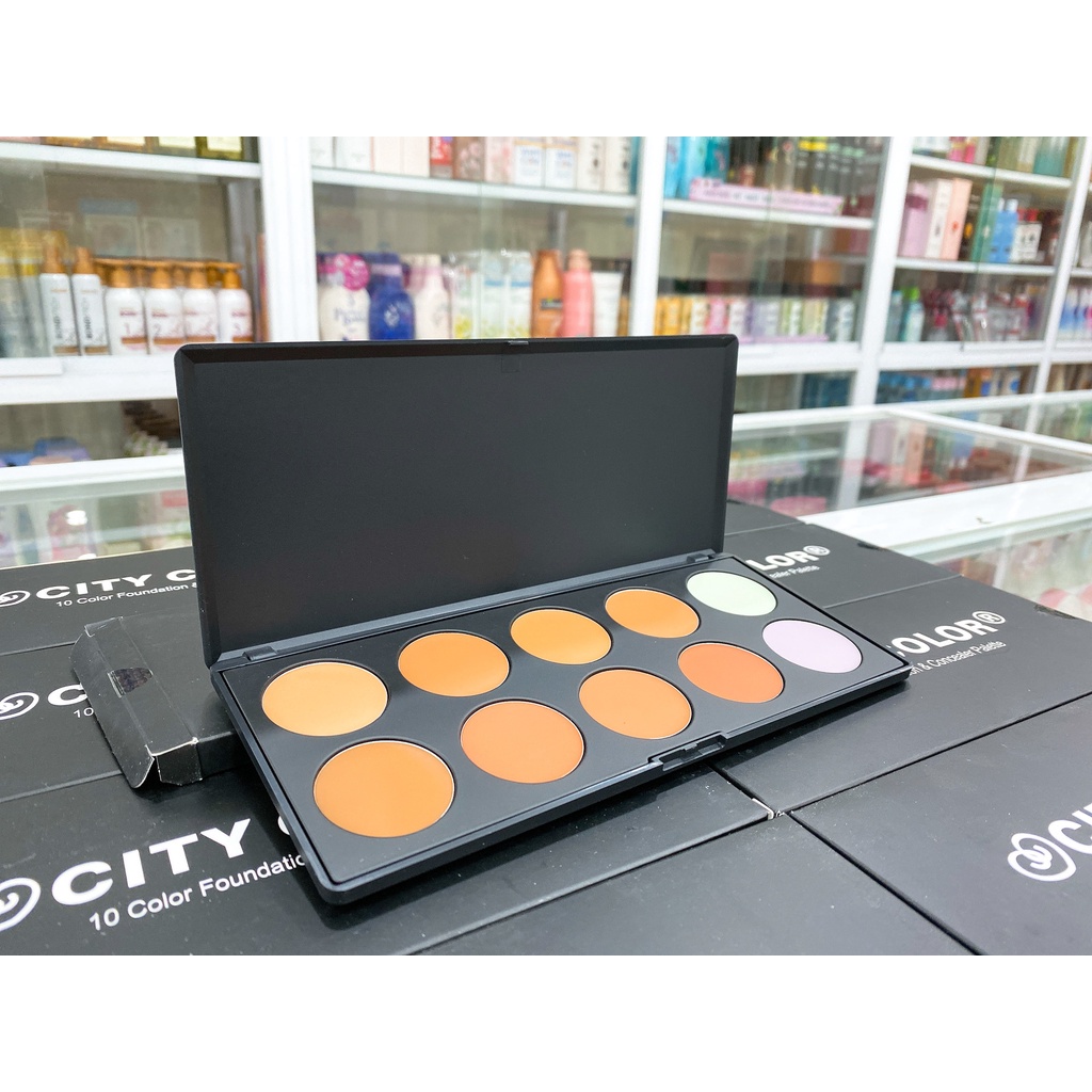 Bảng 10 Ô Tạo Khối Và Che Khuyết Điểm City Color Foundation &amp; Concealer Palette