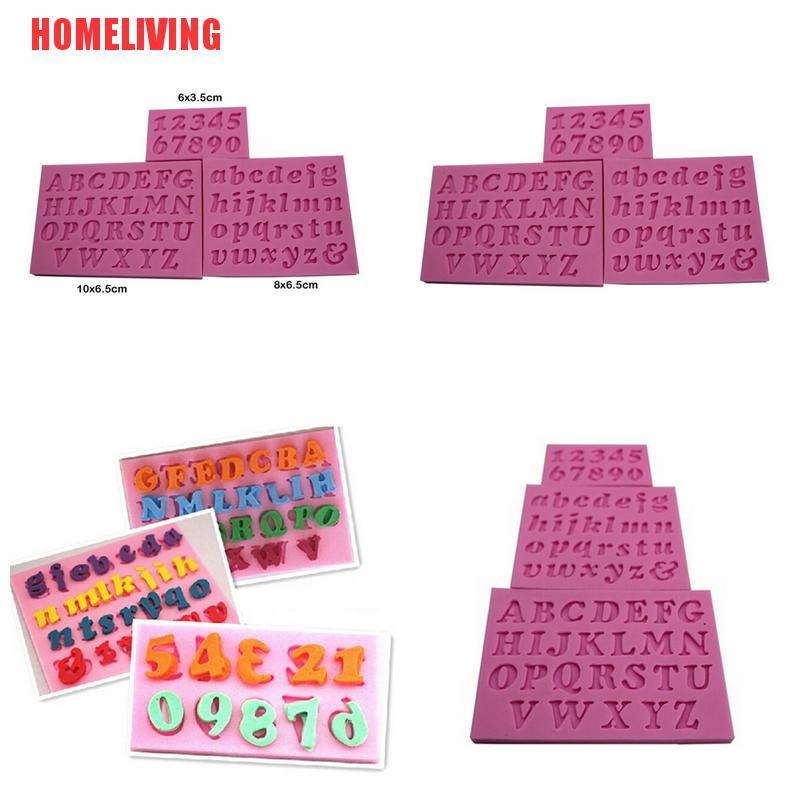 Set 3 Khuôn Silicone Làm Bánh Hình Chữ Cái &amp; Số Mini DIY
