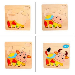 Combo 5 Tranh ghép gỗ 3D đồ chơi an toàn giúp phát triển trí thông mình cho bé
