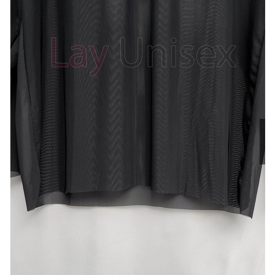 Áo thun nam voan cổ lọ tay dài xuyên thấu sexy