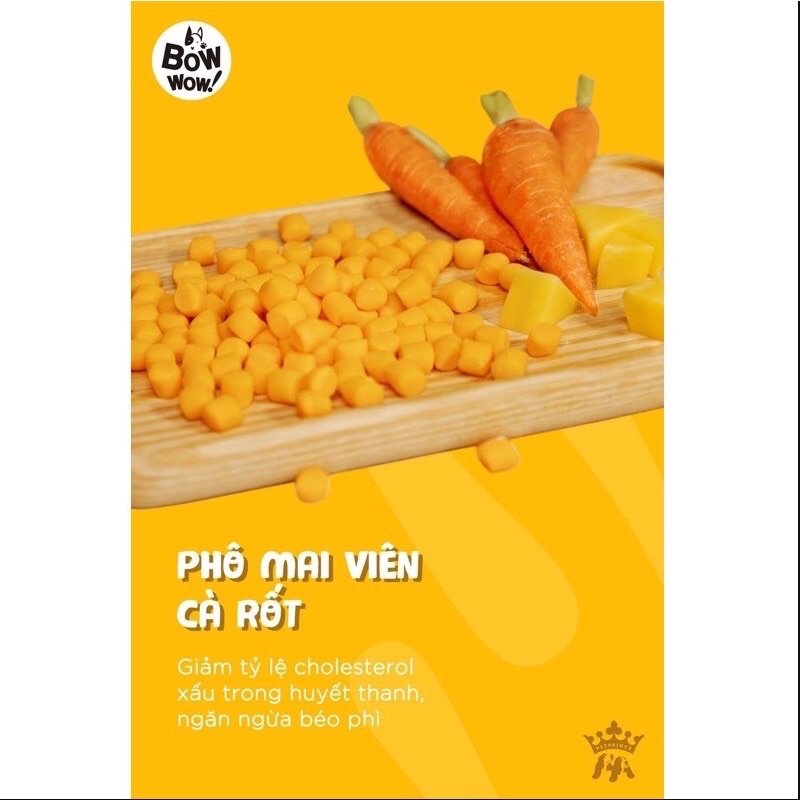 ĐỒ ĂN VẶT CHO CHÓ MÈO PHÔ MAI VIÊN BOWWOW 100g