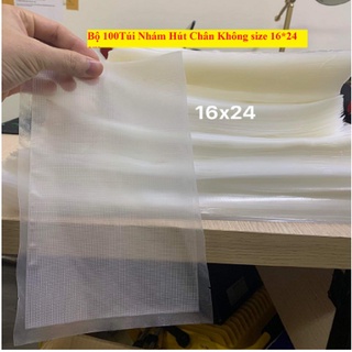 Túi hút chân không thực phẩm một mặt nhám size 16x24 bích 100 túi nhám