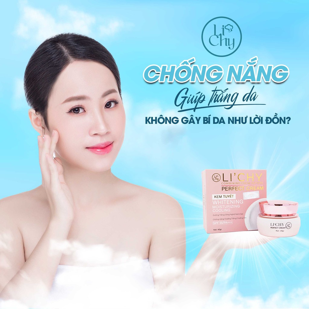 Kem Tuyết Linh Chi LI’CHY dưỡng da ban ngày Bảo vệ da Nâng Tone Chống nắng dưỡng ẩm LICHY LC04