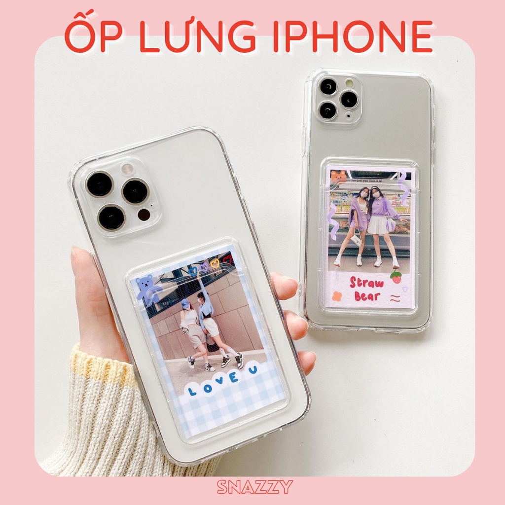 Ốp lưng Iphone Silicon mềm có ngăn đựng ảnh/thẻ