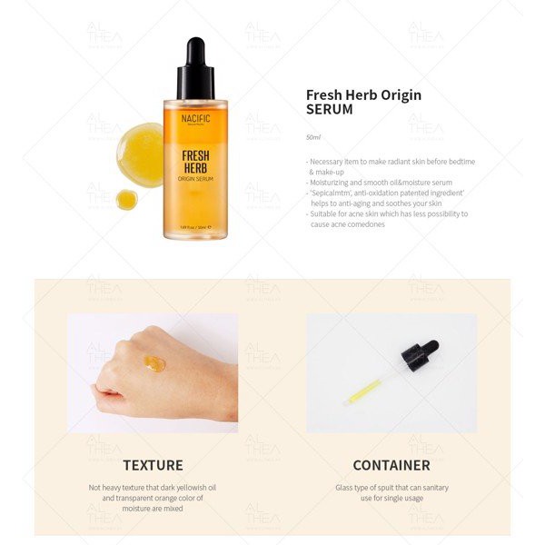 Tinh Chất Chống Lão Hóa, Thu Nhỏ Lỗ Chân Lông NACIFIC Fresh Herb Origin Serum 50ml