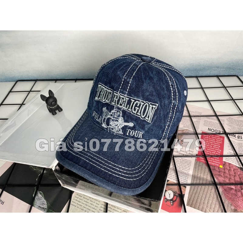 nón kết lưỡi trai jean xanh thêu ông đ thời trang cá tính