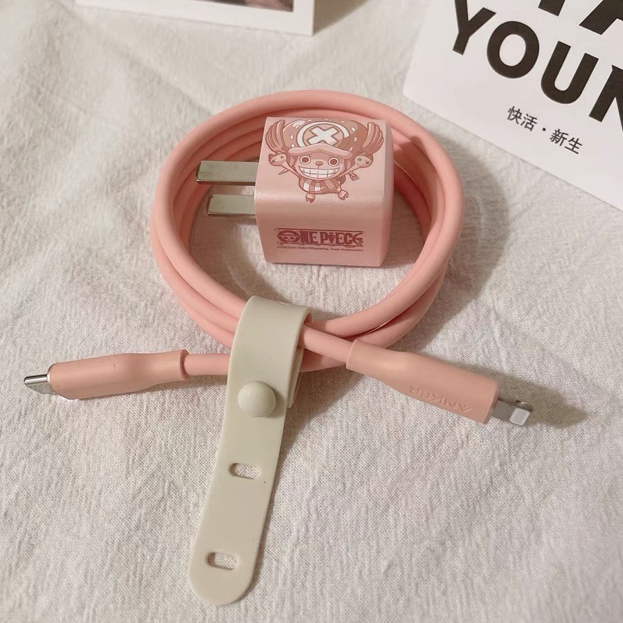 Bộ Sạc Anker Hồng Pink sạc nhanh 20W Powerport Nano III 20W A2633 và Cáp Flow A8662