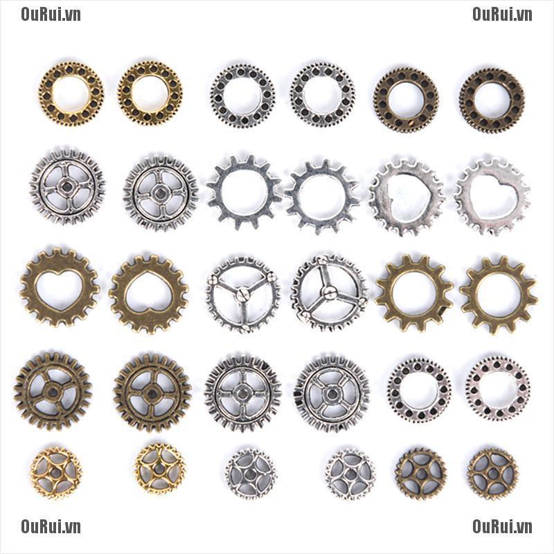 {FCC}CHARMS Set 100 Mặt Dây Chuyền Hình Bánh Răng Cổ Điển Độc Đáo{OuRui.vn}