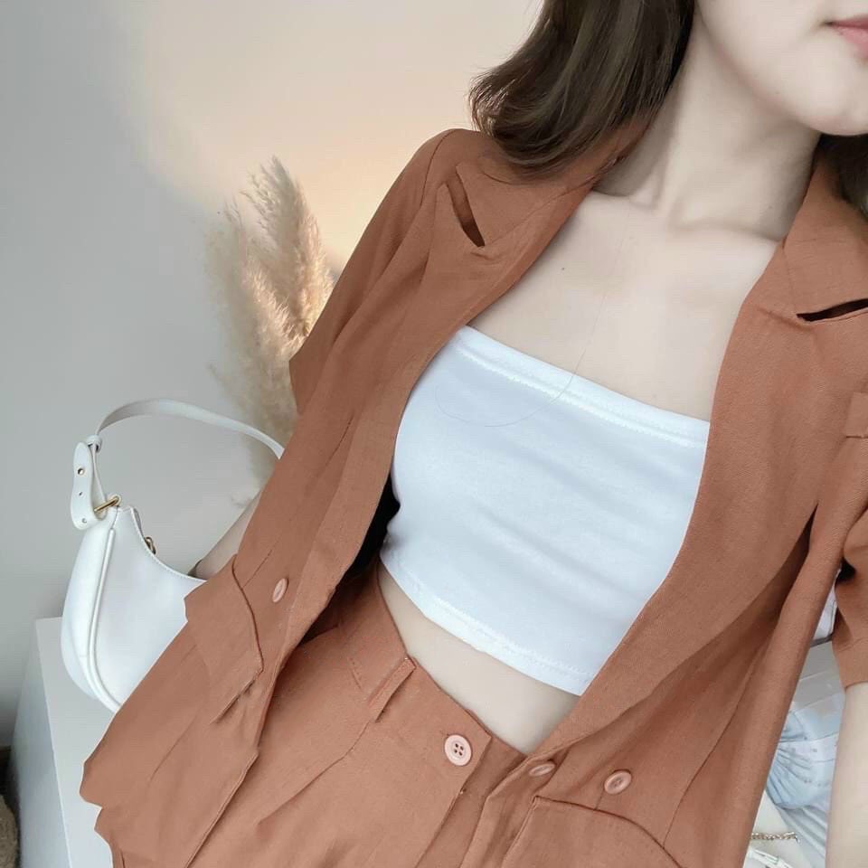 [Mẫu Mới] Sét Đồ 3 Món Khoác Vest Cotton Lạnh hời Trang Nữ Sam Closet Free Size 40-55kg